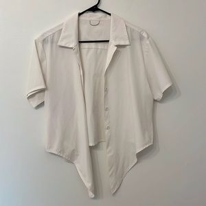 Wayre white button up crop shirt